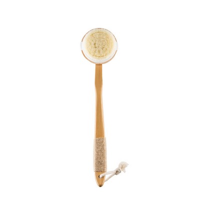 detachable long handle natural  bamboo wooden body bathing soft brush shower bath brush  dry body brush